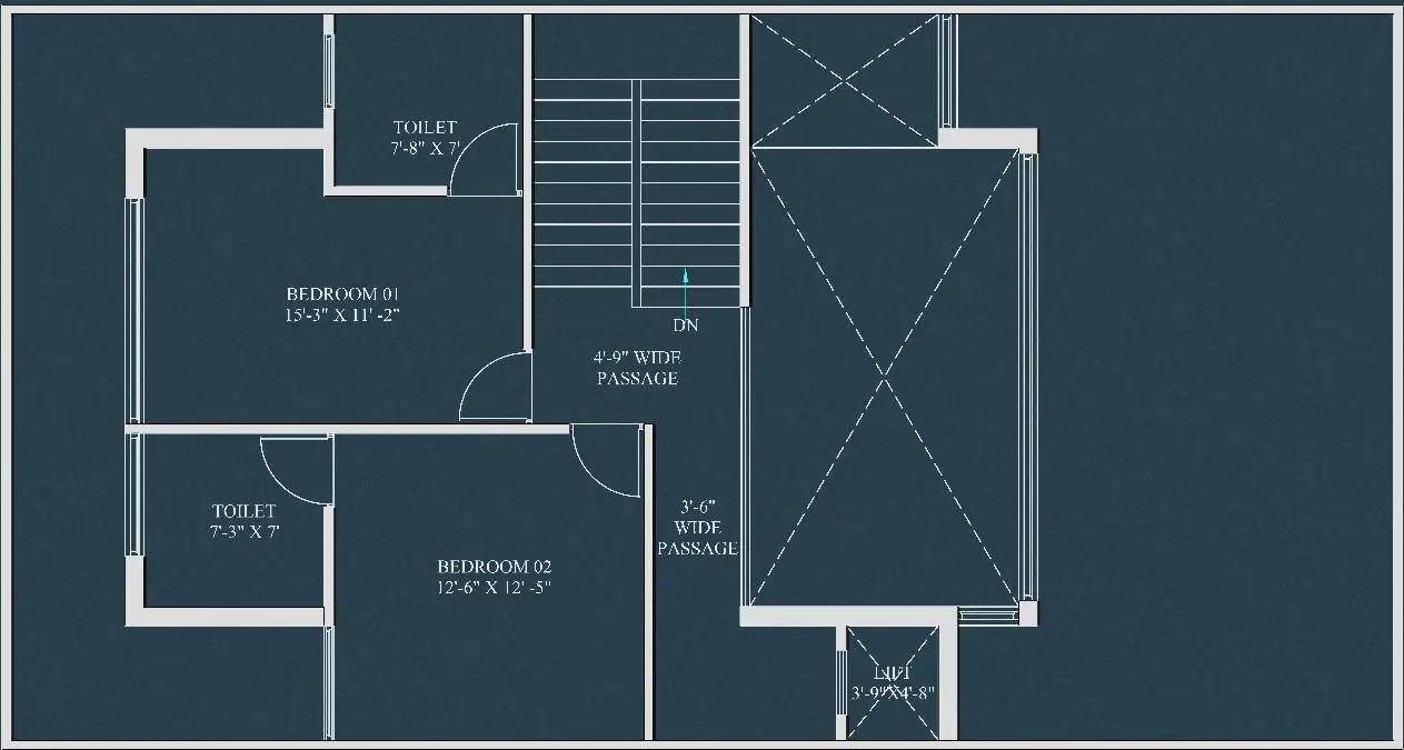 Complete 5 BHK first floor plan